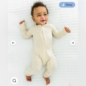 NWT Little Sleepies Heather Oatmeal Ribbed Zippy
